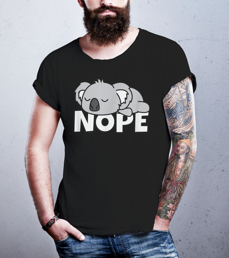 Lazy Koala Nope Cute Comic Baby Bear T-Shirt
