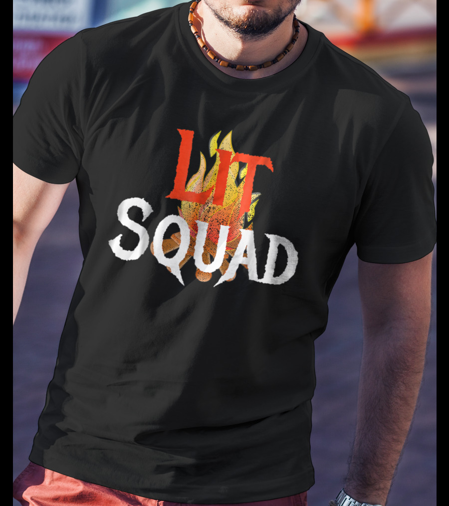 Lit Squad Fire Flames T-Shirt