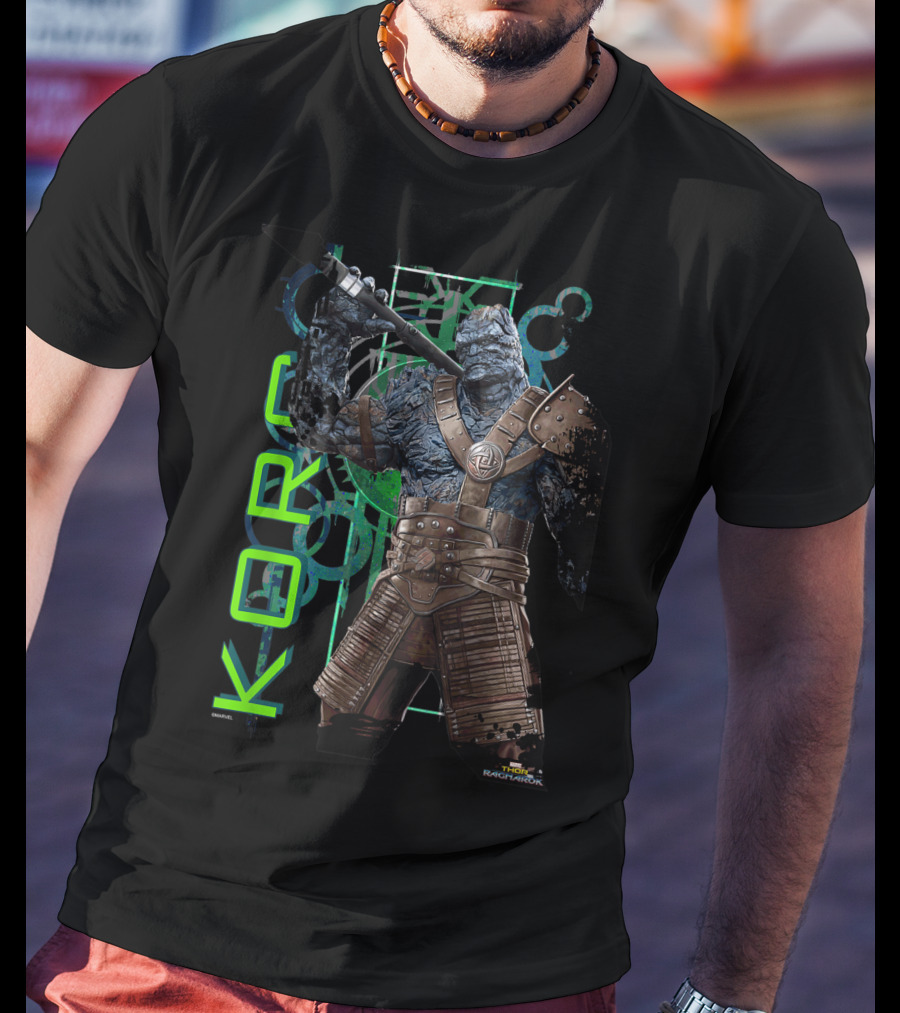 Marvel Thor Ragnarok Korg Green Symbols Character T-Shirt