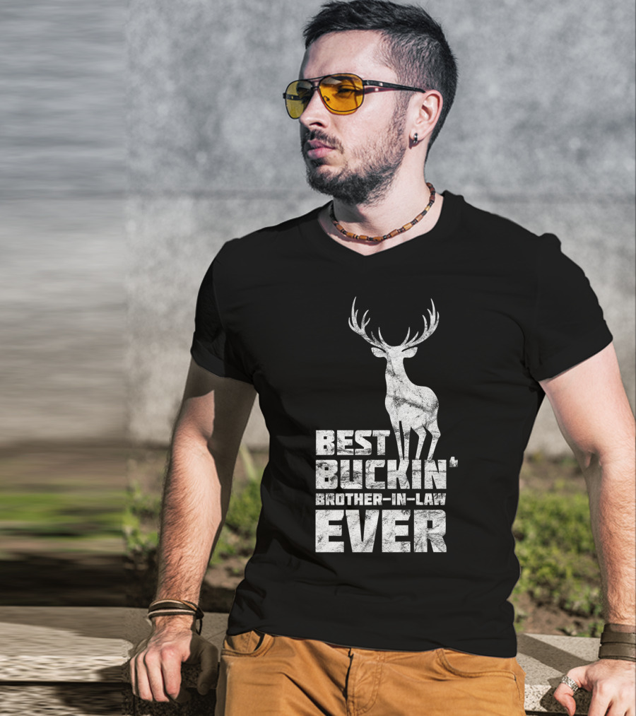 Best Buckin' Brother-in-Law Ever Mens Awesome Buck Deer T-Shirt