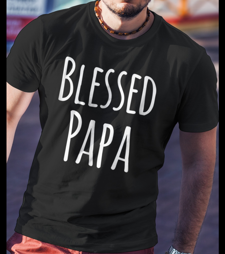 Mens Blessed Papa Christmas Family T-Shirt