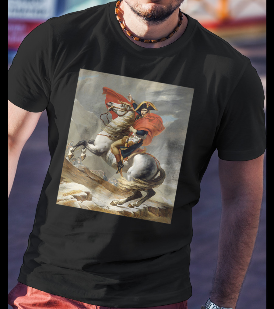 Napoleon Bonaparte Crossing The Alps Iconic Equestrian T-Shirt