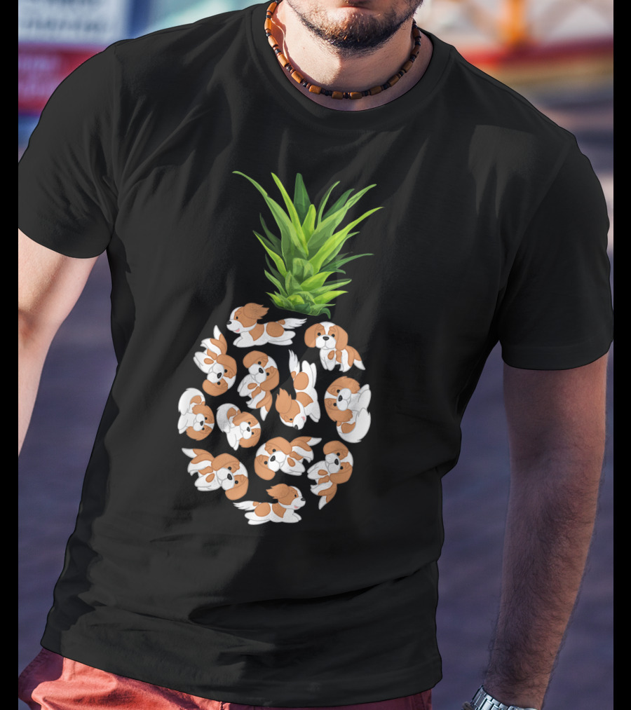 Pineapple Cavalier King Charles Spaniel Summer Pups T-Shirt