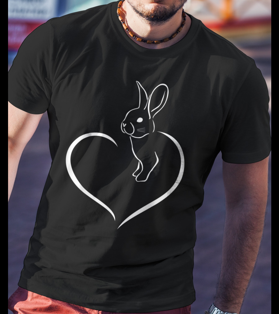 Rabbi Rabbit Heart Graphic For Rabbit Lover T-Shirt