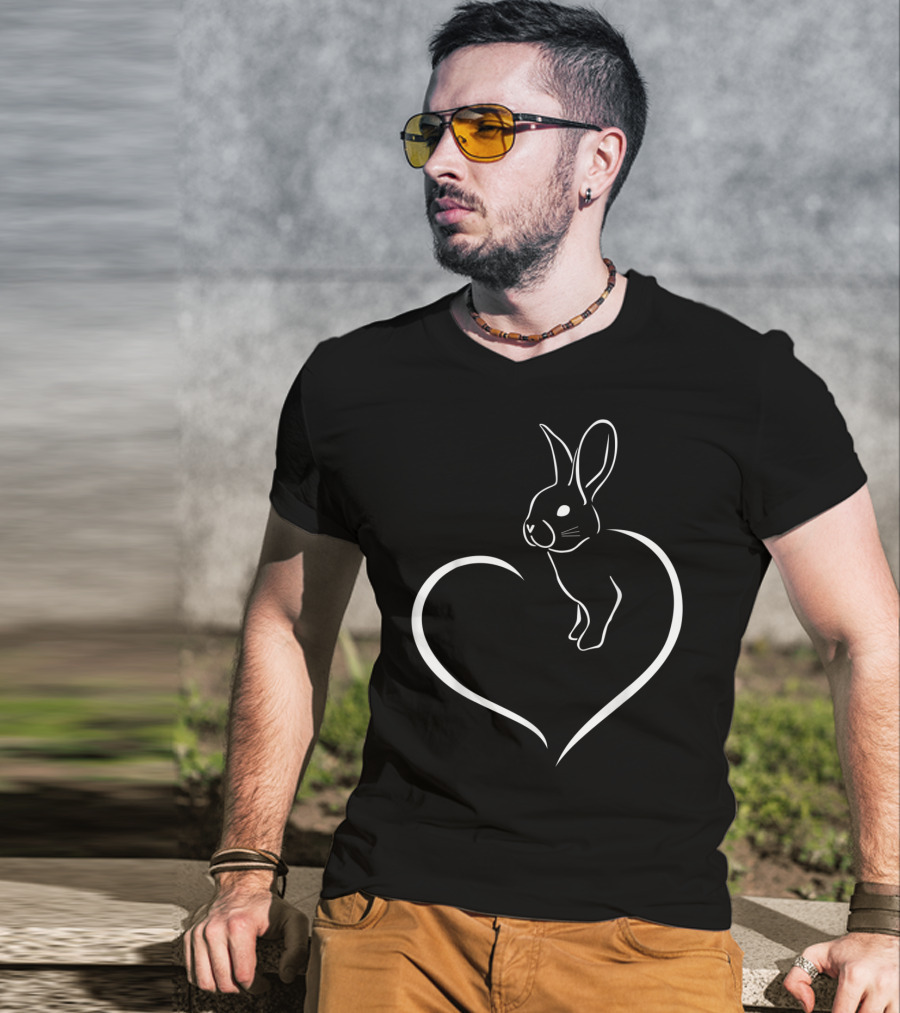 Rabbi Rabbit Heart Graphic For Rabbit Lover T-Shirt
