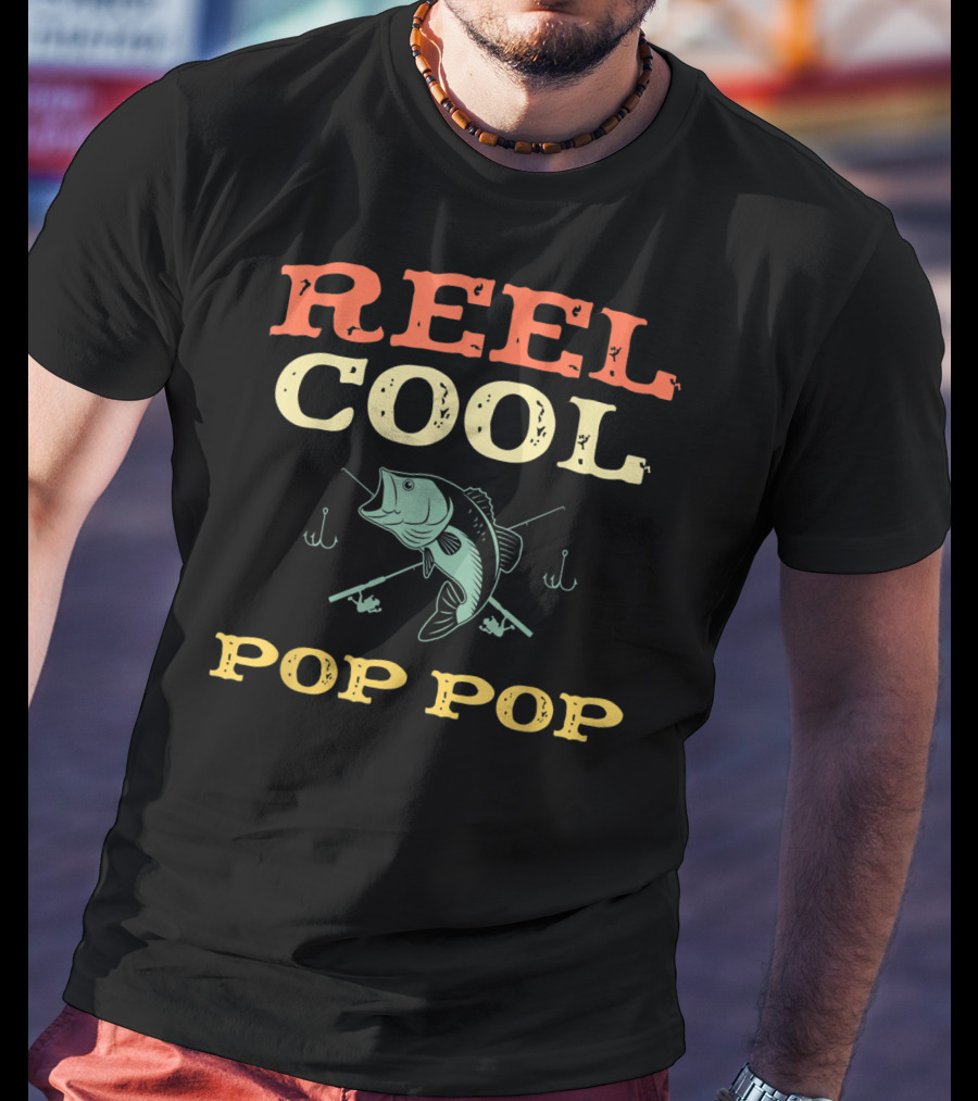 Reel Cool Pop Pop Fishing Bass Hooks T-Shirt