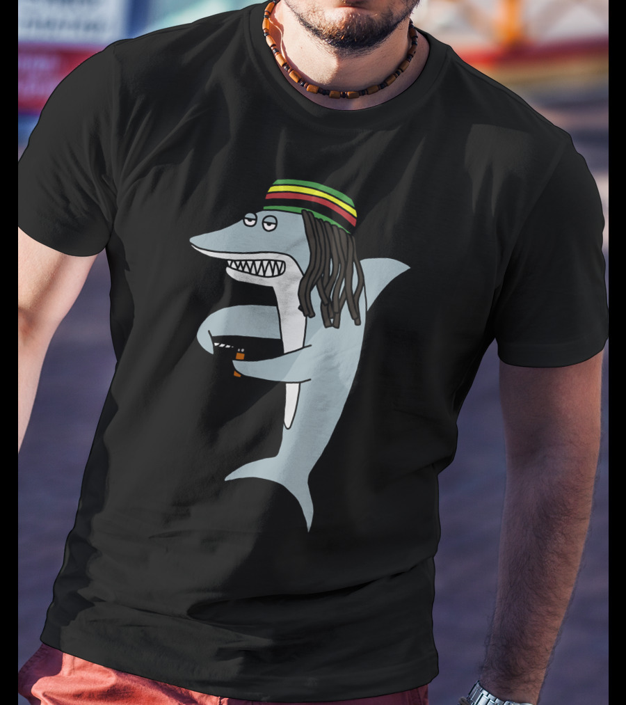 Reggae Shark Dreadlock Rastafarian T-Shirt