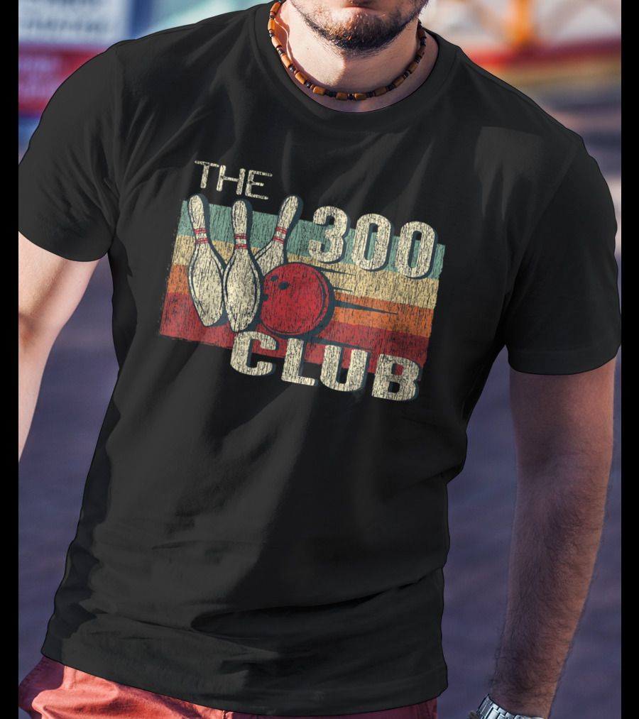 The 300 Club Perfect Bowling Game Retro T-Shirt
