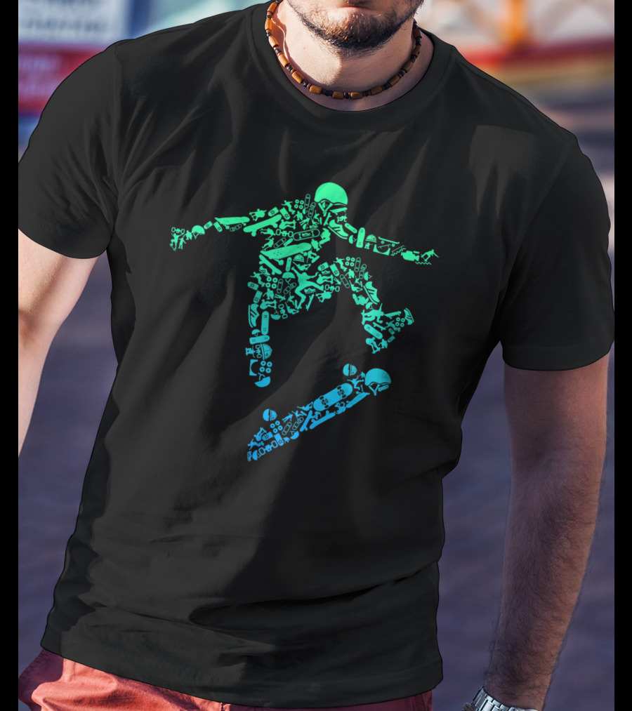 Skater Skateboarding Gear Helmet Skateboard Tricks Iconic T-Shirt