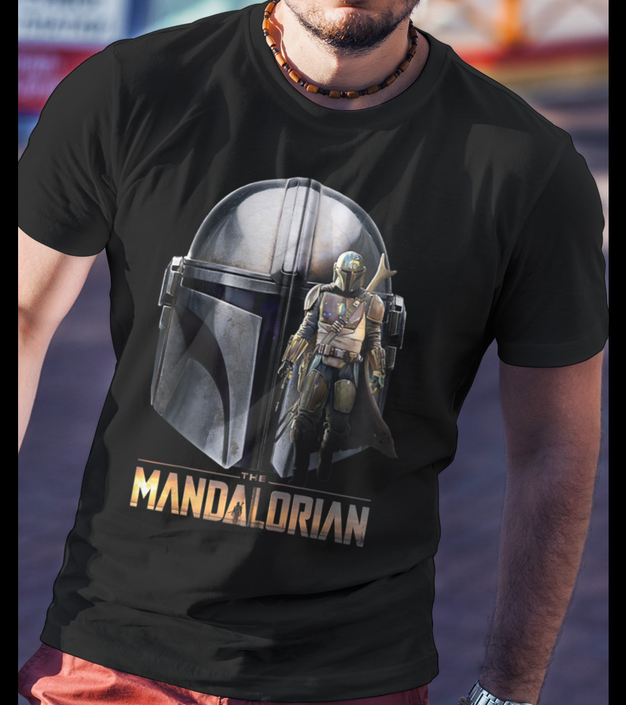 Star Wars The Mandalorian Helmet And Bounty Hunter Armor T-Shirt
