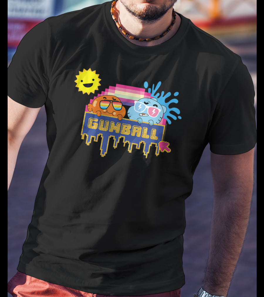 The Amazing World Of Gumball Sunshine Retro Pixel Art Gumball Characters T-Shirt