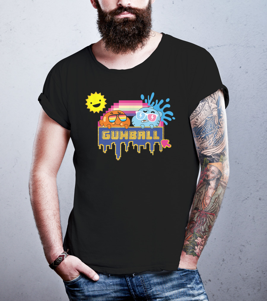 The Amazing World Of Gumball Sunshine Retro Pixel Art Gumball Characters T-Shirt