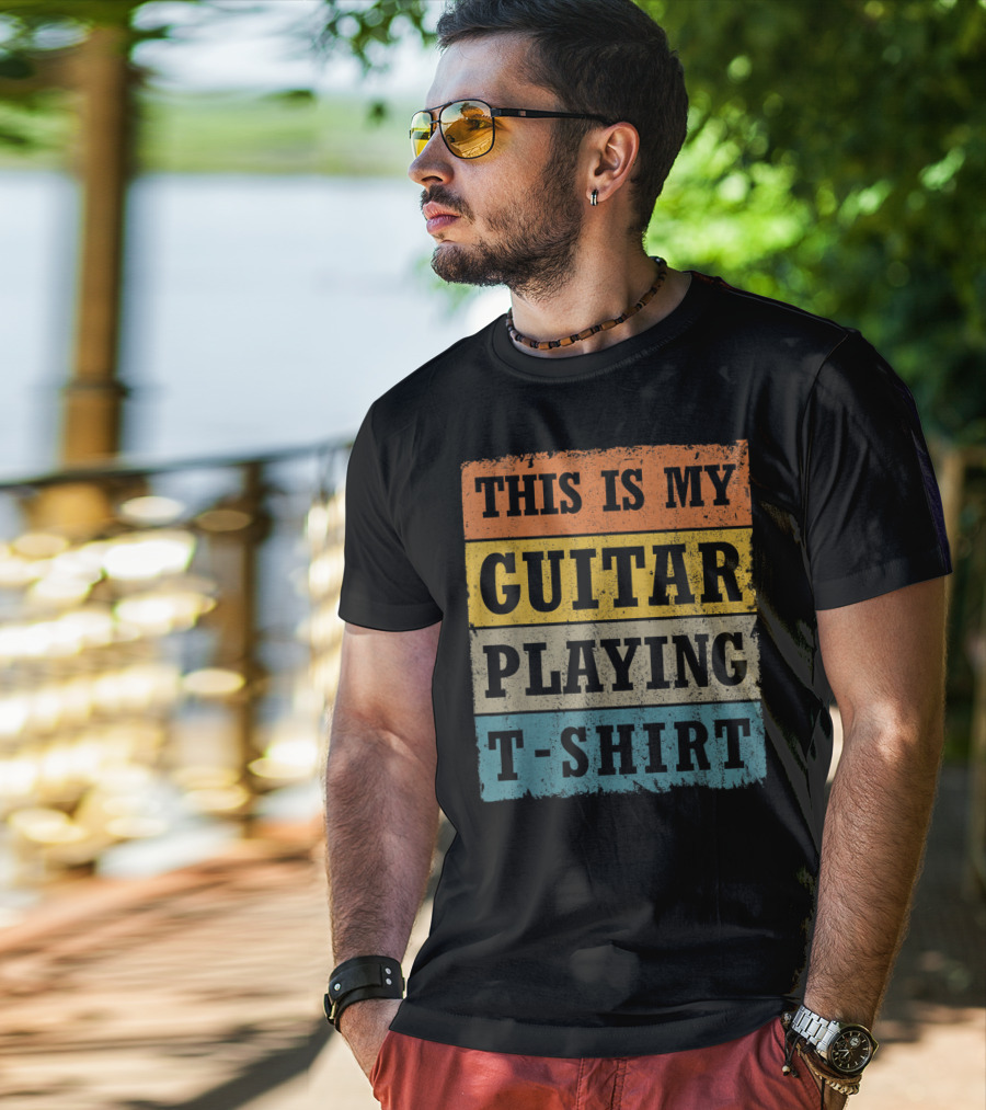 This Is My Guitar Playing T-Shirt Vintage Music T-Shirt