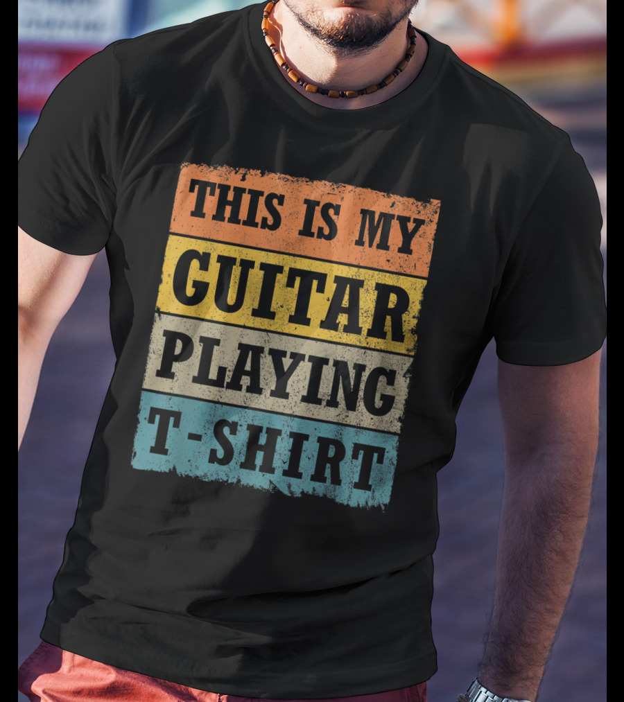 This Is My Guitar Playing T-Shirt Vintage Music T-Shirt