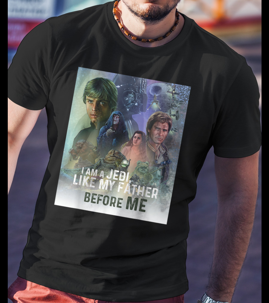 I Am A Jedi Like My Father Before Me Star Wars Celebration Return Of The Jedi Mural T-Shirt