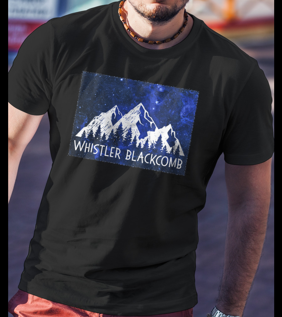 Whistler Blackcomb Mountain Scenic Starry Sky Forest T-Shirt
