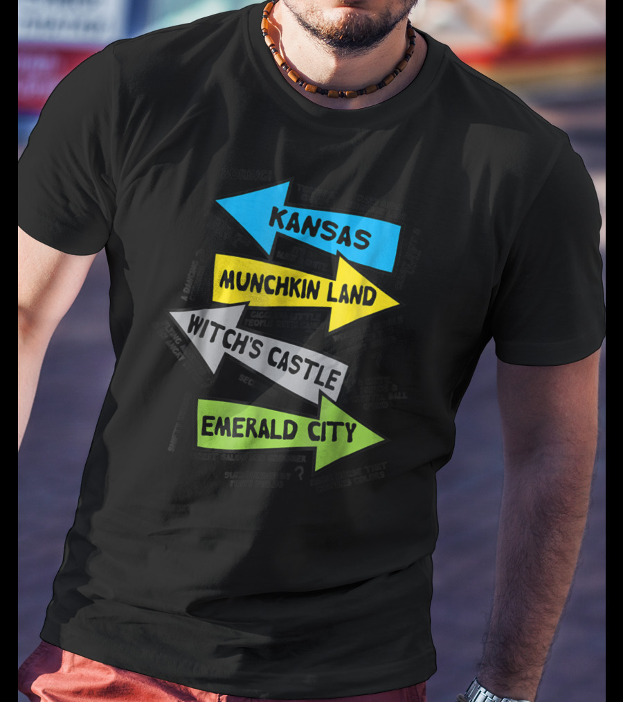 Wizard Of Oz Kansas Munchkin Land Witch's Castle Emerald City Choices T-Shirt