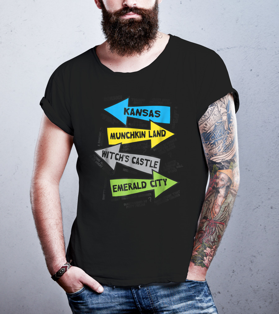 Wizard Of Oz Kansas Munchkin Land Witch's Castle Emerald City Choices T-Shirt