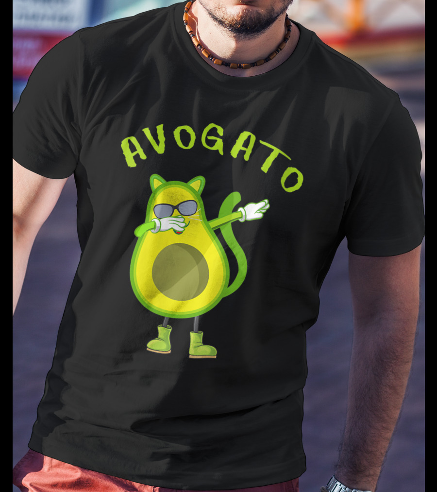 Avogato Cool Avocado Cat Dabbing T-Shirt