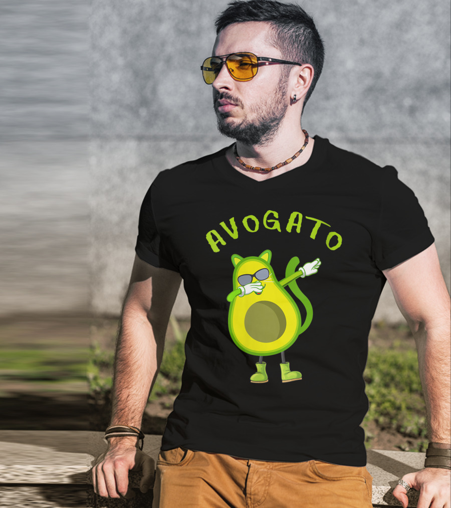 Avogato Cool Avocado Cat Dabbing T-Shirt