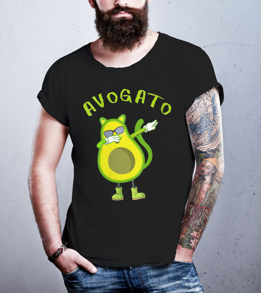 Avogato Cool Avocado Cat Dabbing T-Shirt