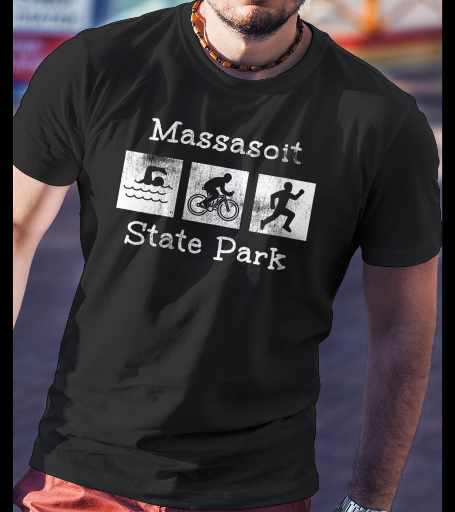 Massasoit State Park Swim Bike Run Massachusetts T-Shirt