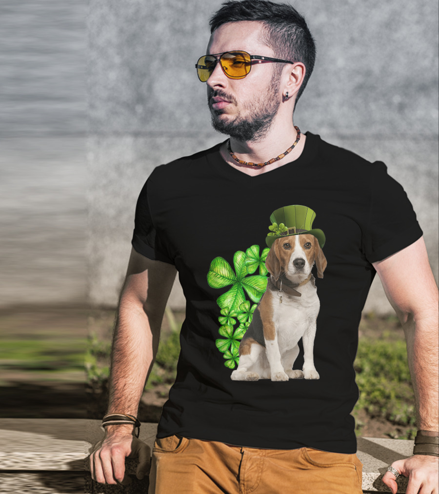 Beagles Irish Shamrock Dog Lovers St. Patrick's Hat T-Shirt
