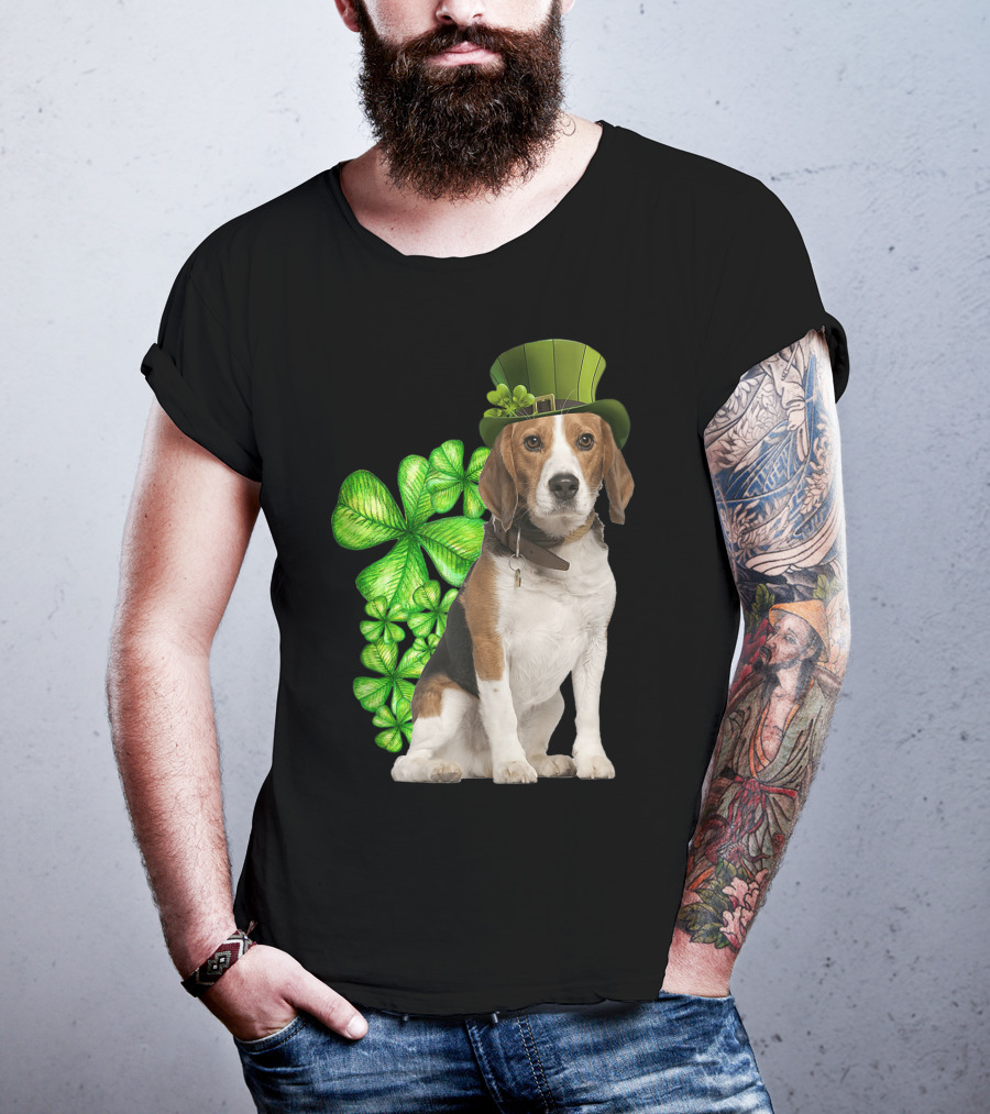 Beagles Irish Shamrock Dog Lovers St. Patrick's Hat T-Shirt