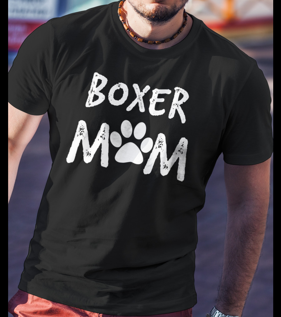 Boxer Mom Paw Prints T-Shirt