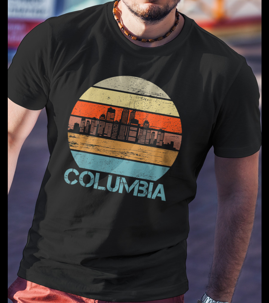 Columbia City Retro Vintage Skyline T-Shirt