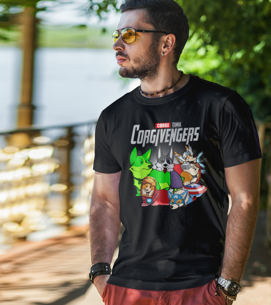 Corgivengers Corgi Avengers Funny Dog Parody Hero Team T-Shirt