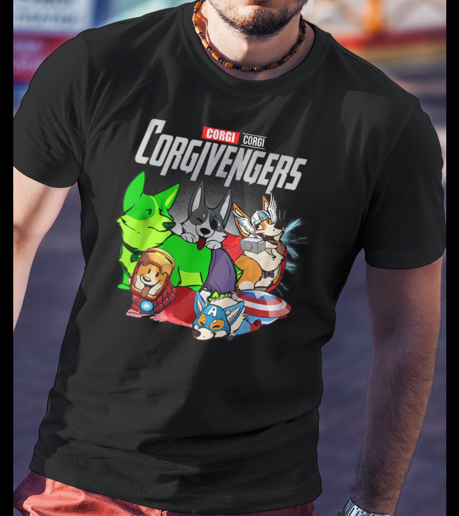 Corgivengers Corgi Avengers Funny Dog Parody Hero Team T-Shirt