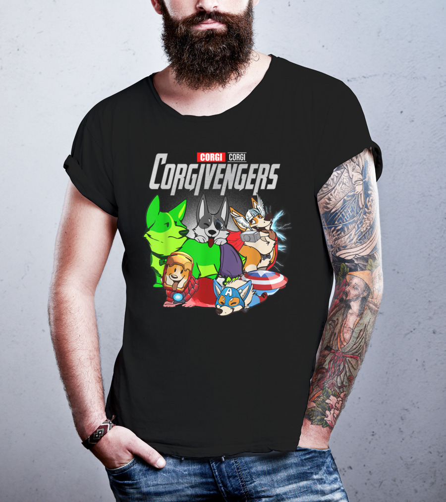 Corgivengers Corgi Avengers Funny Dog Parody Hero Team T-Shirt