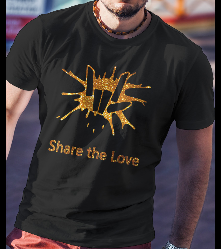 Share The Love Cute Fingers Golden Gesture T-Shirt