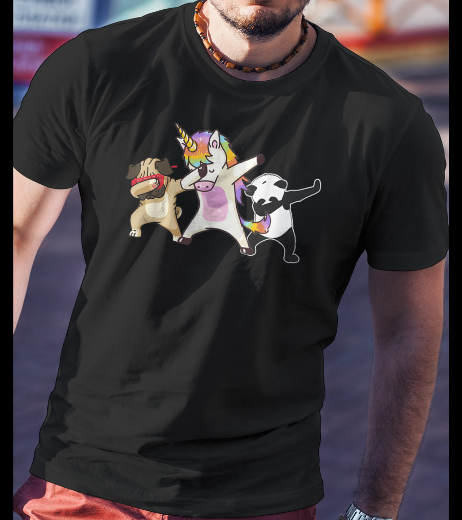 Team Unicorn Panda Pug Dab Birthday Dabbing T-Shirt