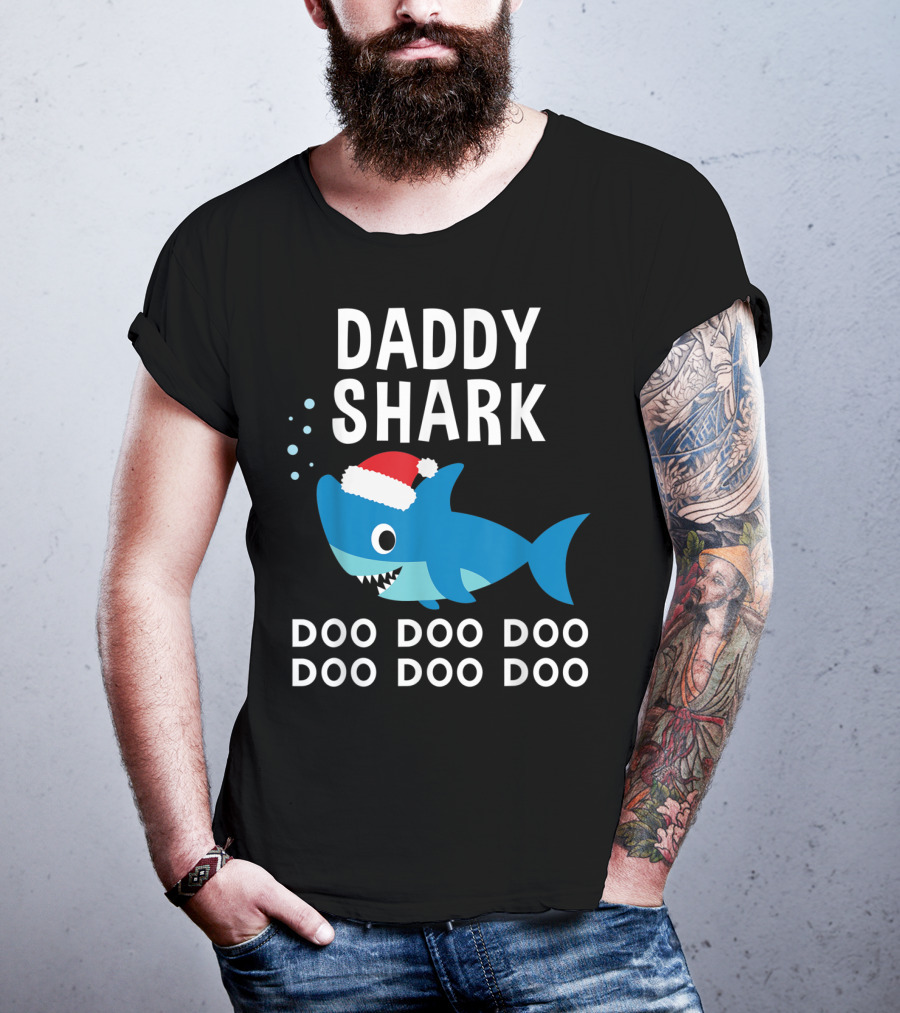 Daddy Shark Doo Doo Doo Doo Christmas T-Shirt