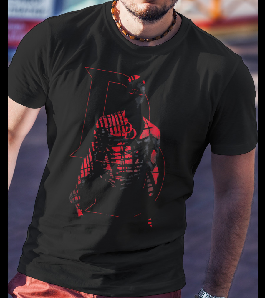 Daredevil In Red Shadows With Bold D Emblem T-Shirt
