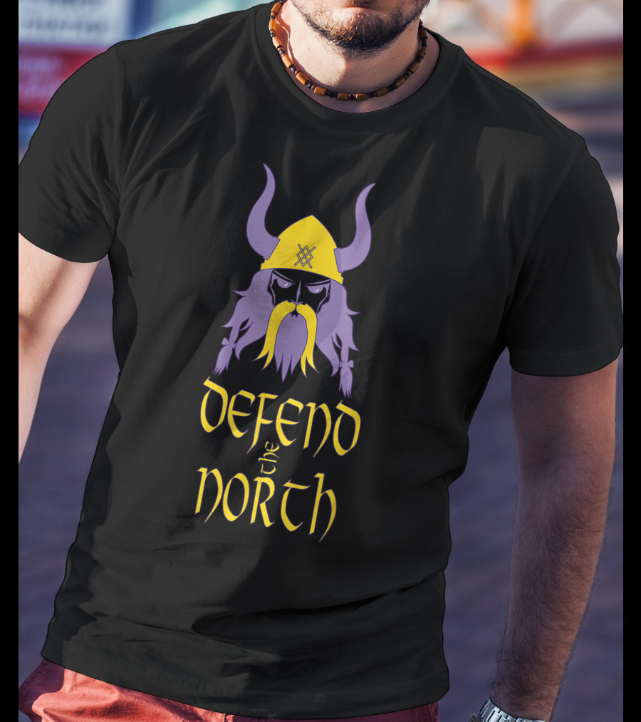 Defend The North Viking Helmet Warrior Nordic T-Shirt