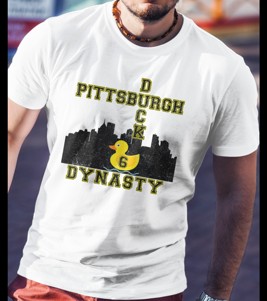 Pittsburgh Duck 6 Dynasty Football Skyline T-Shirt