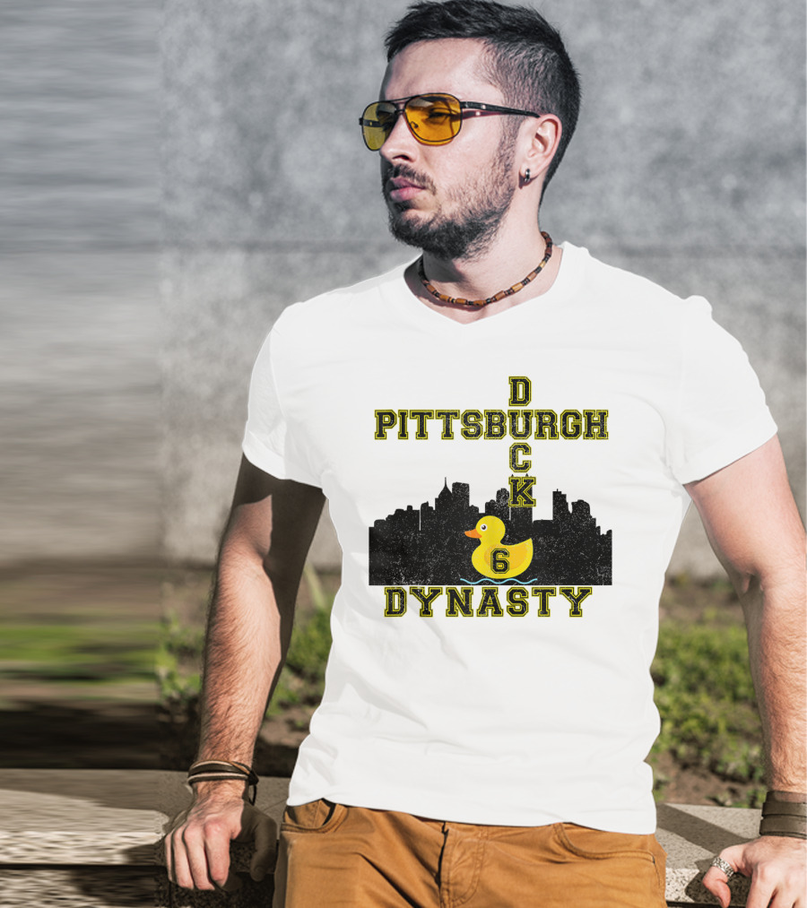 Pittsburgh Duck 6 Dynasty Football Skyline T-Shirt