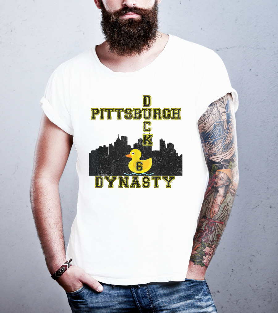Pittsburgh Duck 6 Dynasty Football Skyline T-Shirt