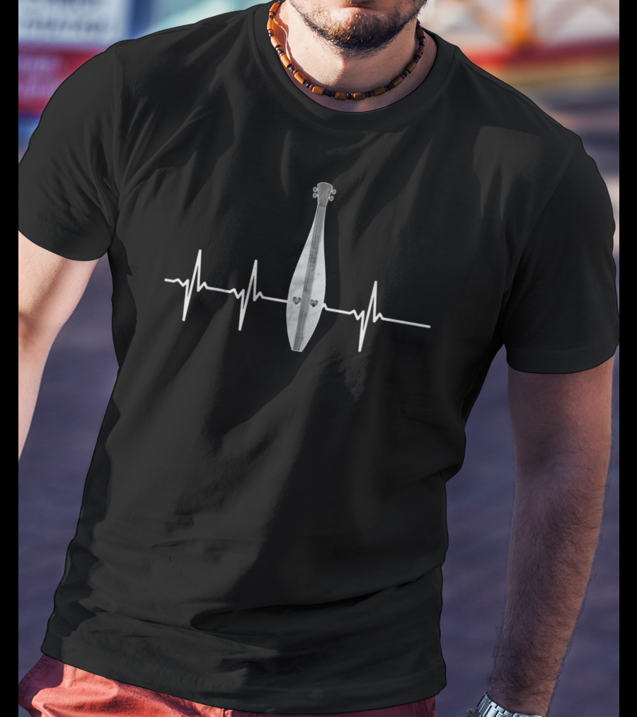 Dulcimer Heartbeat Pulse Music Lover Instrument T-Shirt