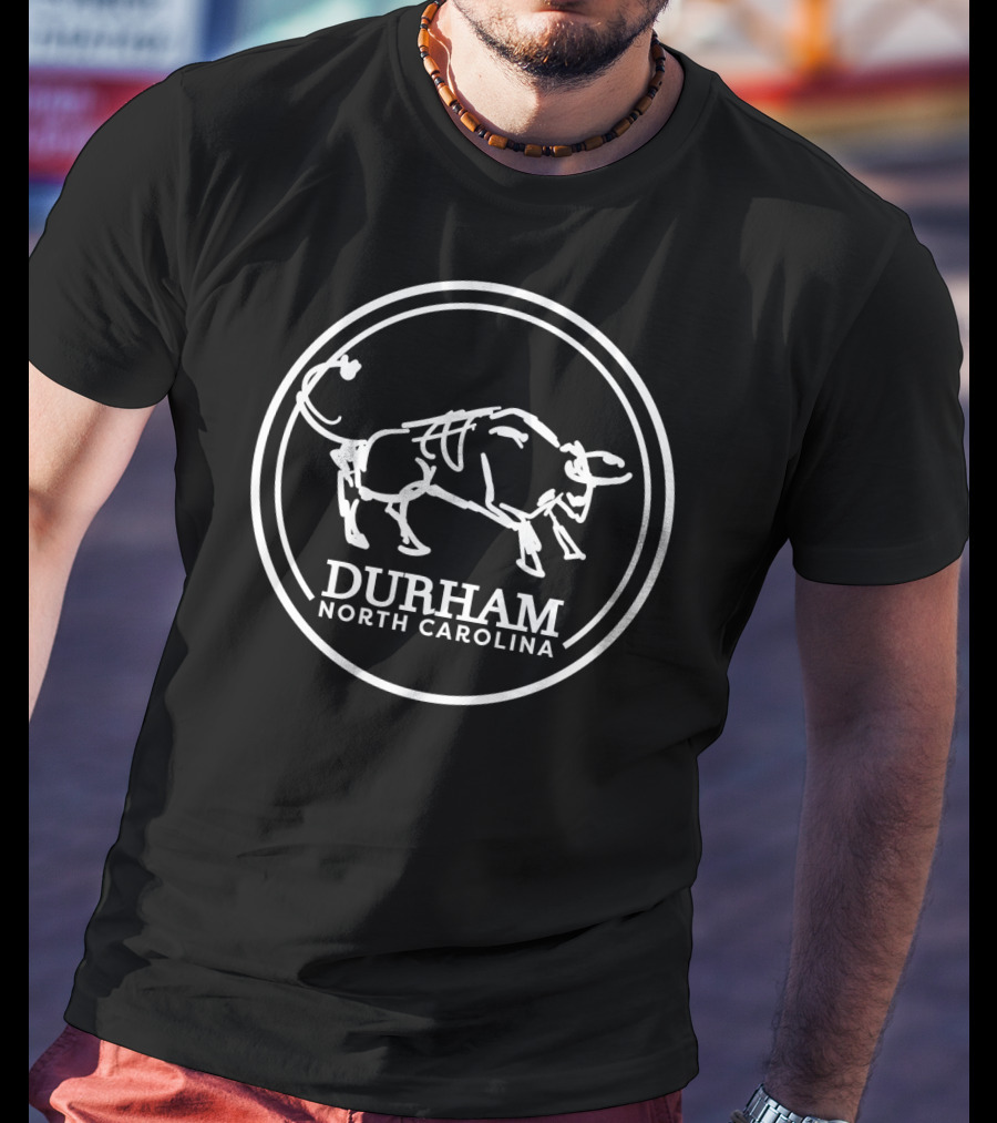 Durham North Carolina Bull City Hometown Iconic Bull Sketch T-Shirt