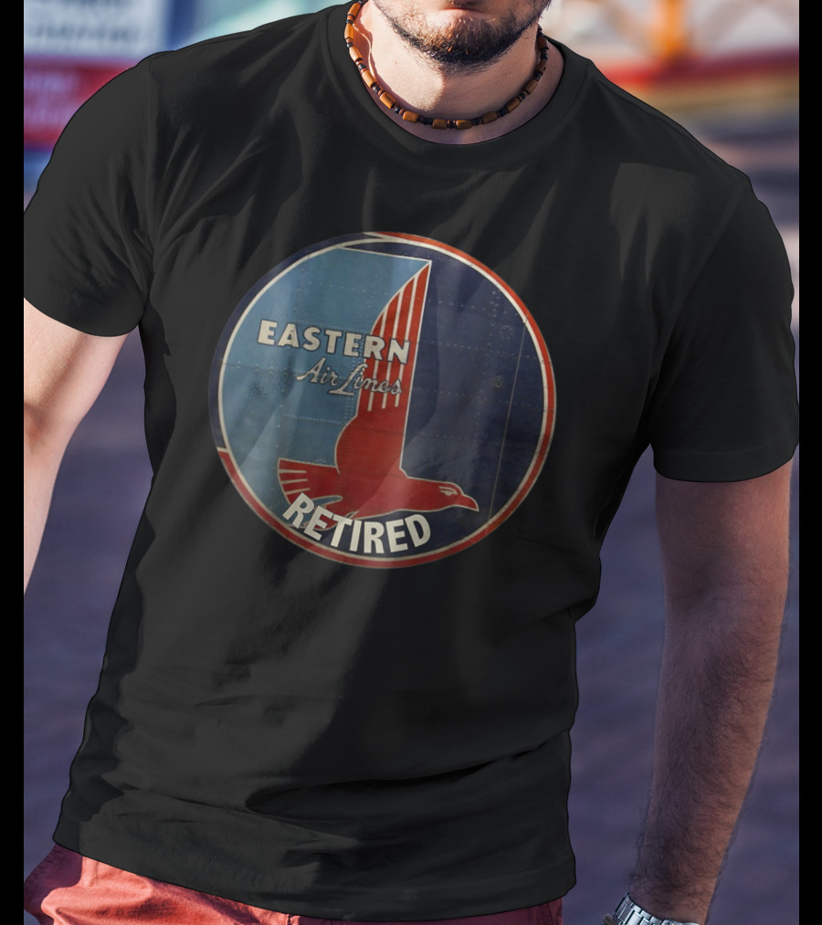 Eastern Air Lines Retired Vintage Logo Red And Blue Eagle Emblem T-Shirt