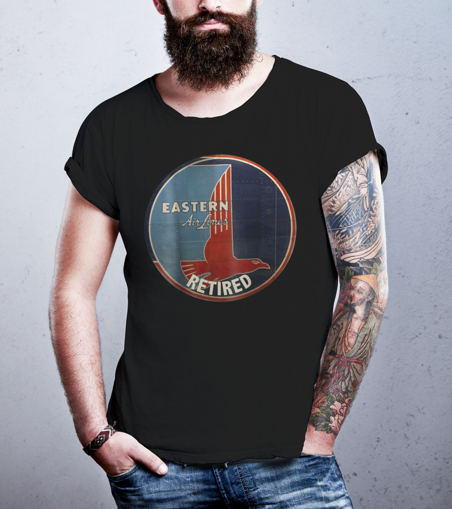 Eastern Air Lines Retired Vintage Logo Red And Blue Eagle Emblem T-Shirt