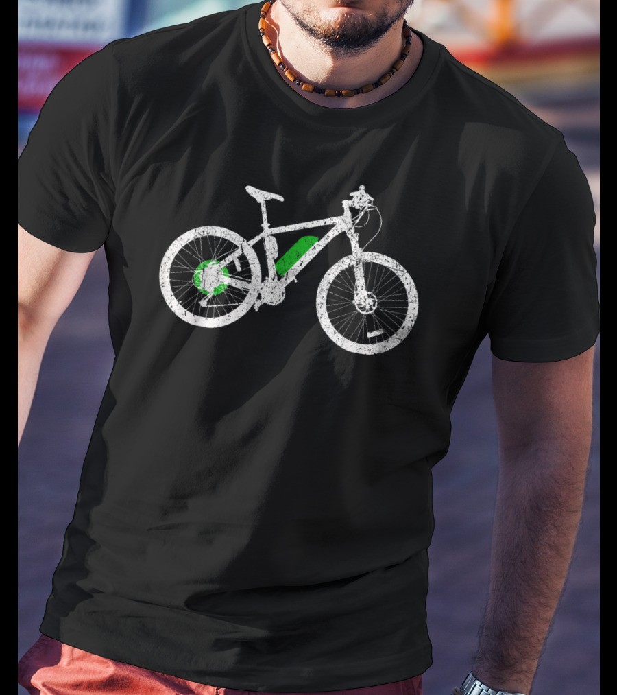 Ebike Electric Bicycle And Pedelec Cycle Green Accents T-Shirt