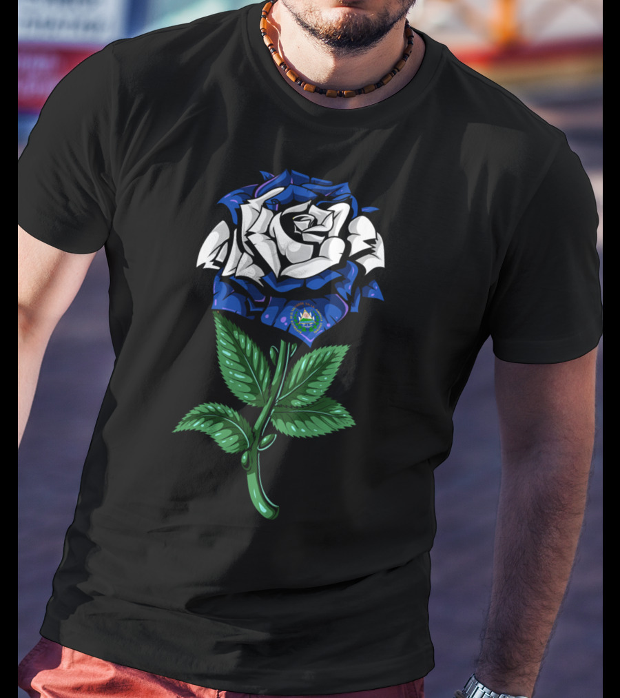El Salvador Flag Rose Salvadoran T-Shirt