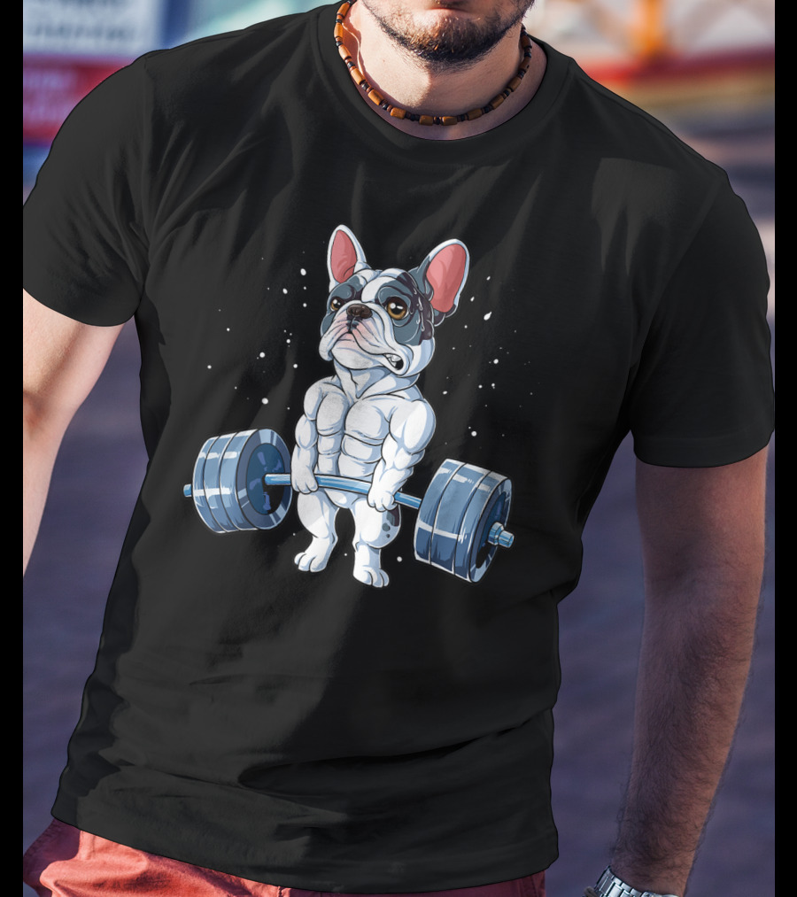 Funny French Bulldog Weightlifting Deadlift Powerlifting T-Shirt