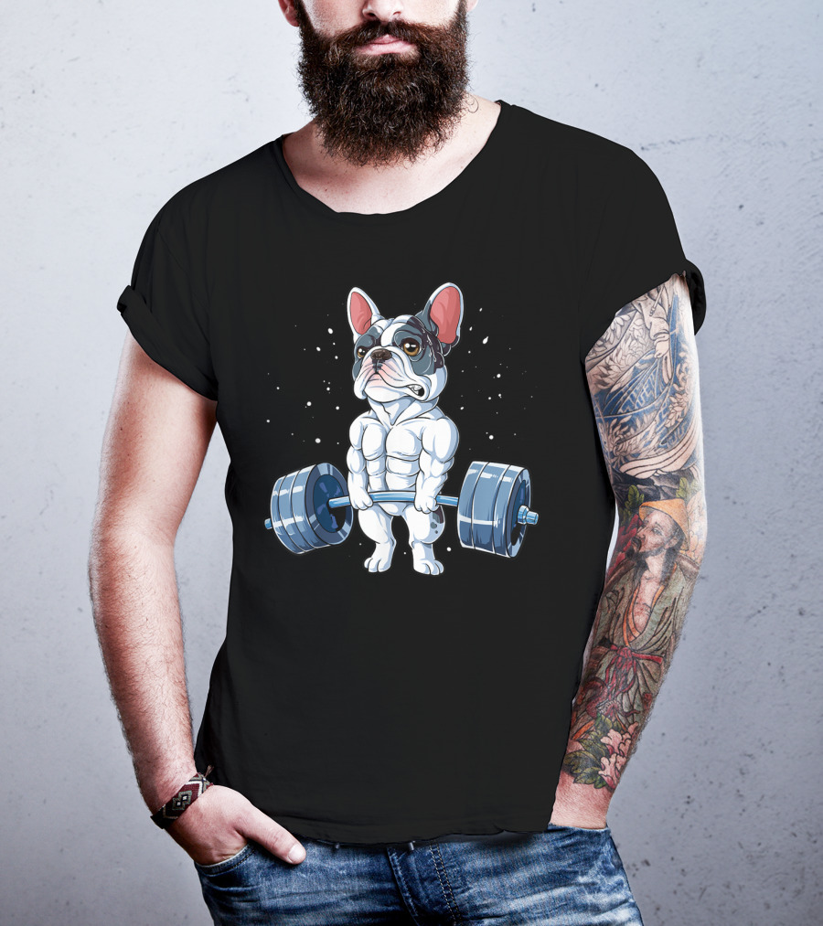 Funny French Bulldog Weightlifting Deadlift Powerlifting T-Shirt