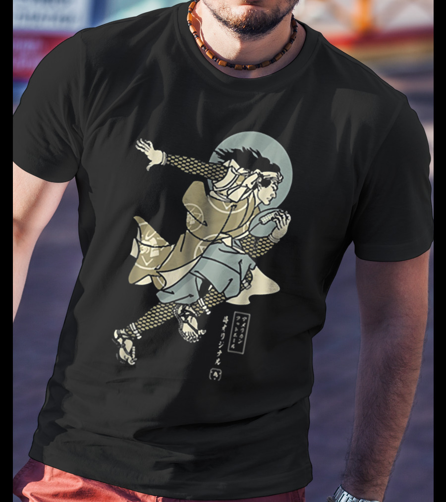 Funny American Football Samurai Running With Ball Japan T-Shirt